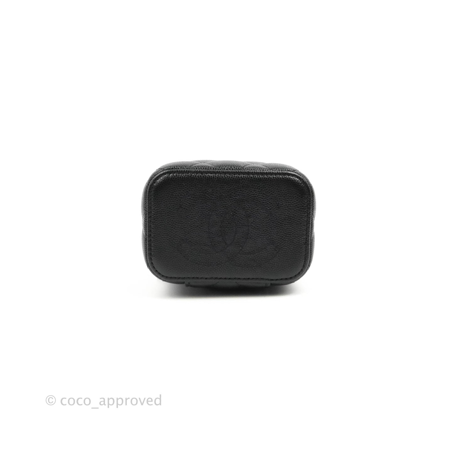 Chanel Mini Vanity With Coco Chain Black Caviar Silver Hardware