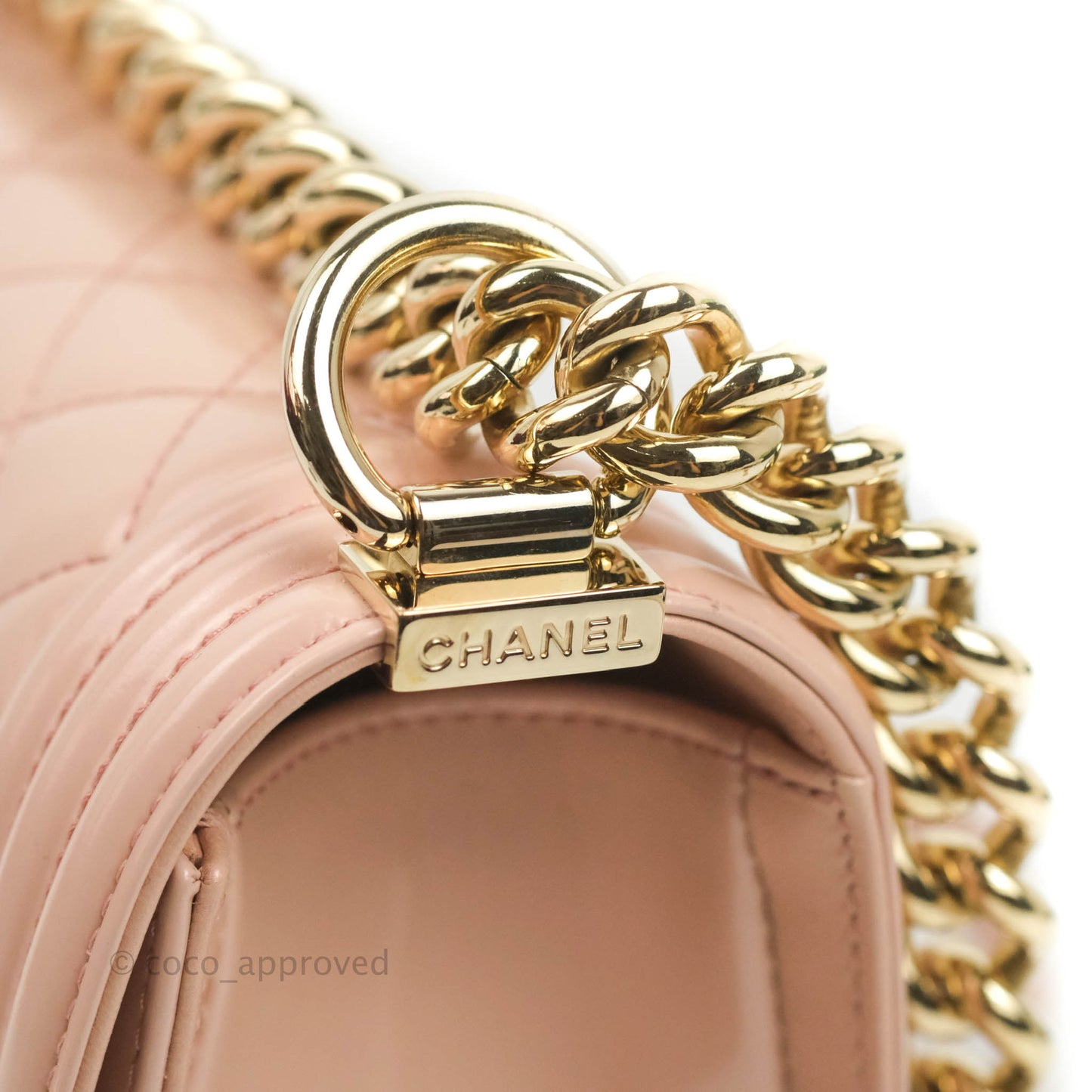 Chanel Quilted Medium Boy Iridescent Pink Shiny Calfskin Gold Hardware