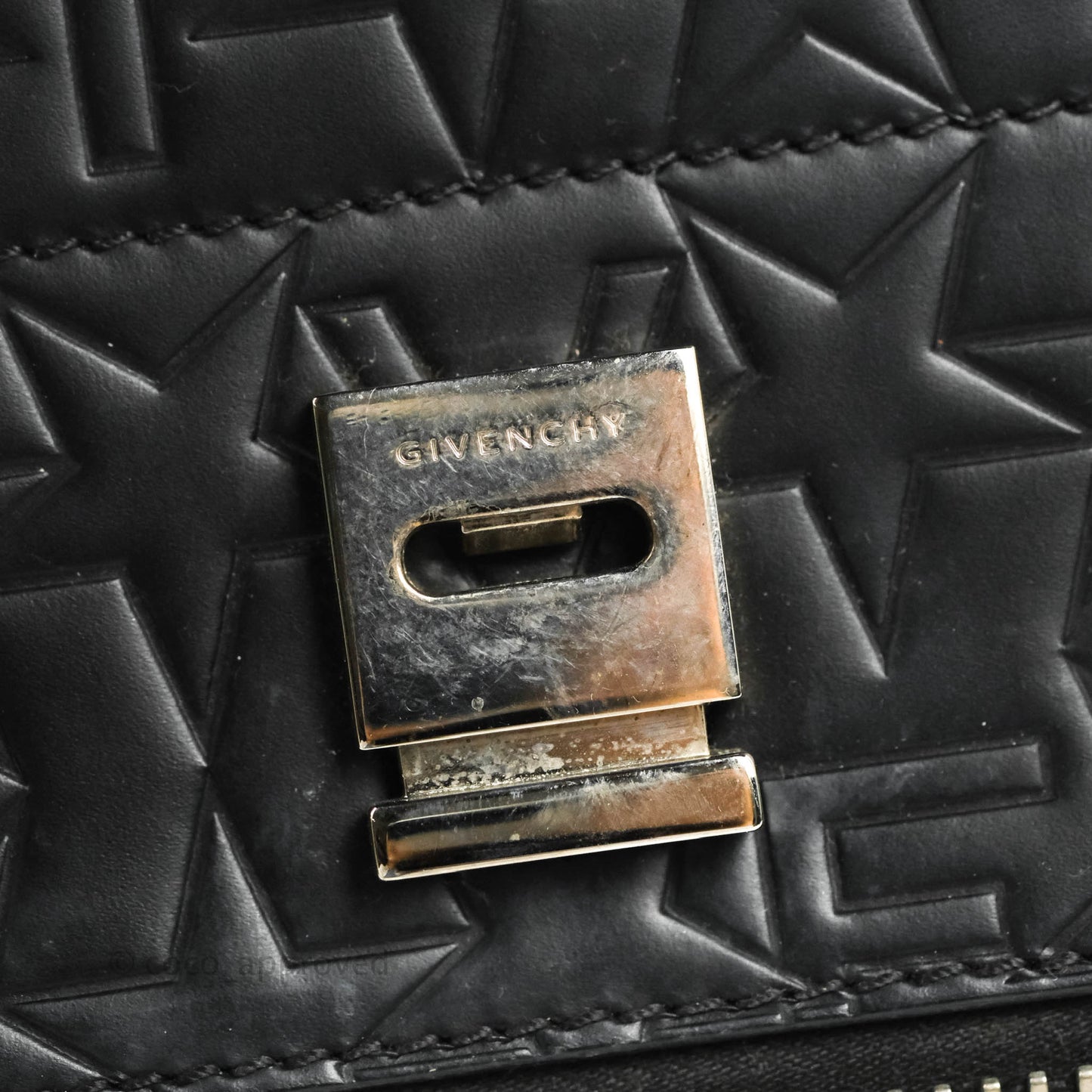 Givenchy Calfskin Star Embossed Medium Pandora Box Crossbody Bag Black