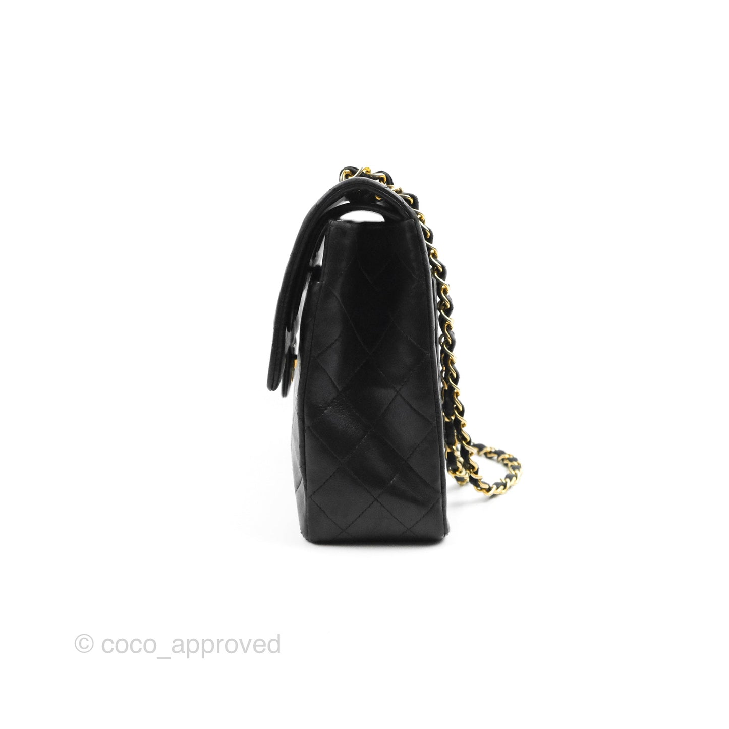 Chanel Vintage Square Flap Bag Black Lambskin 24K Gold Hardware