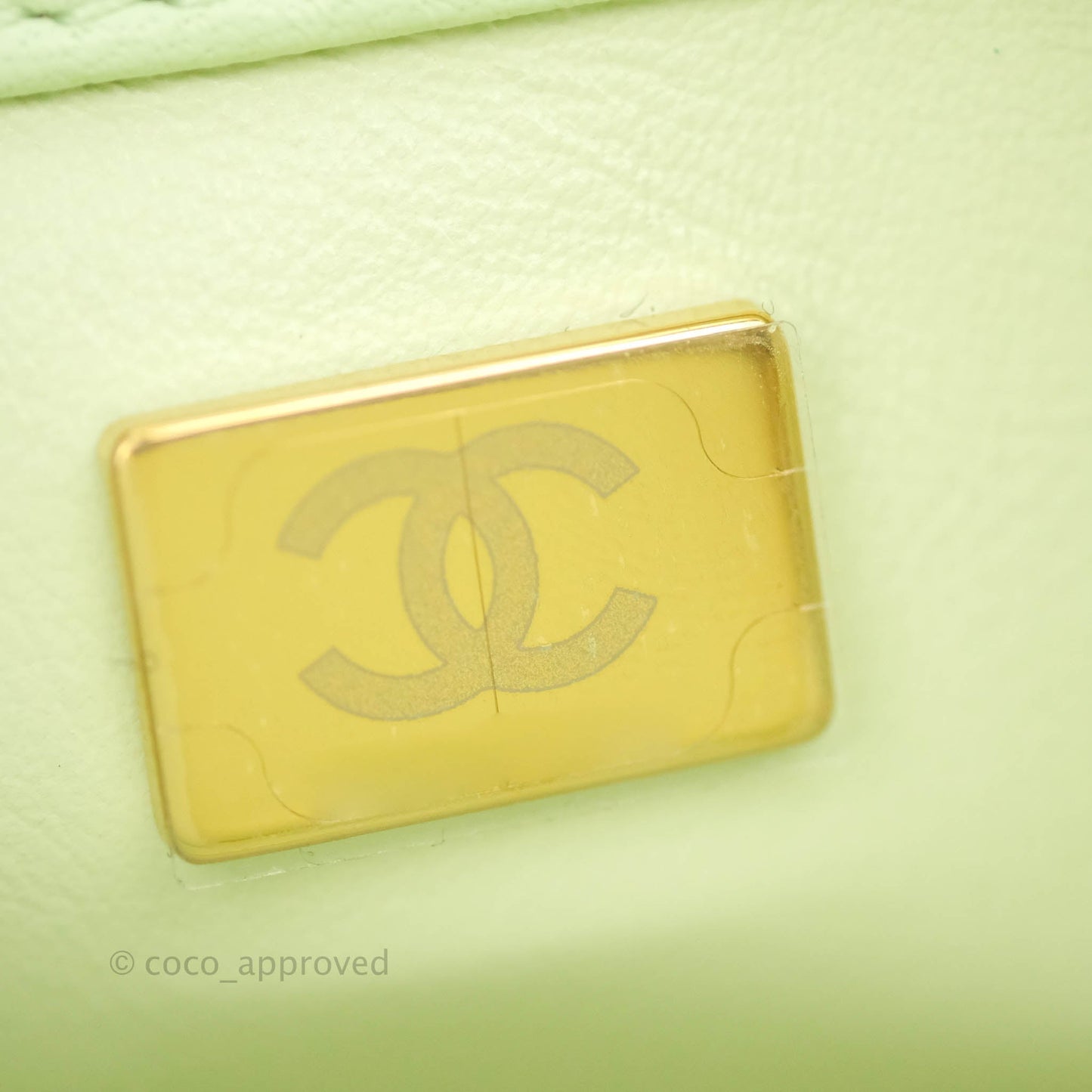 Chanel Pearl Crush Mini Square Quilted Avocado Green Lambskin Aged Gold Hardware