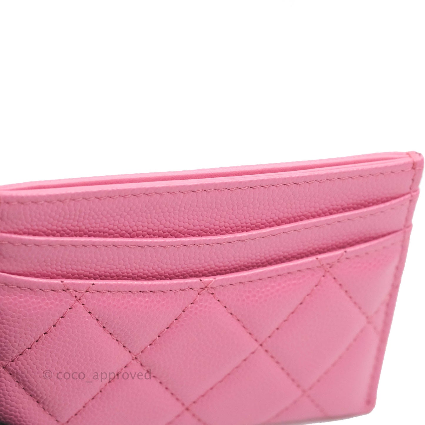 Chanel Classic Flat Card Holder Pink Caviar Gold Hardware