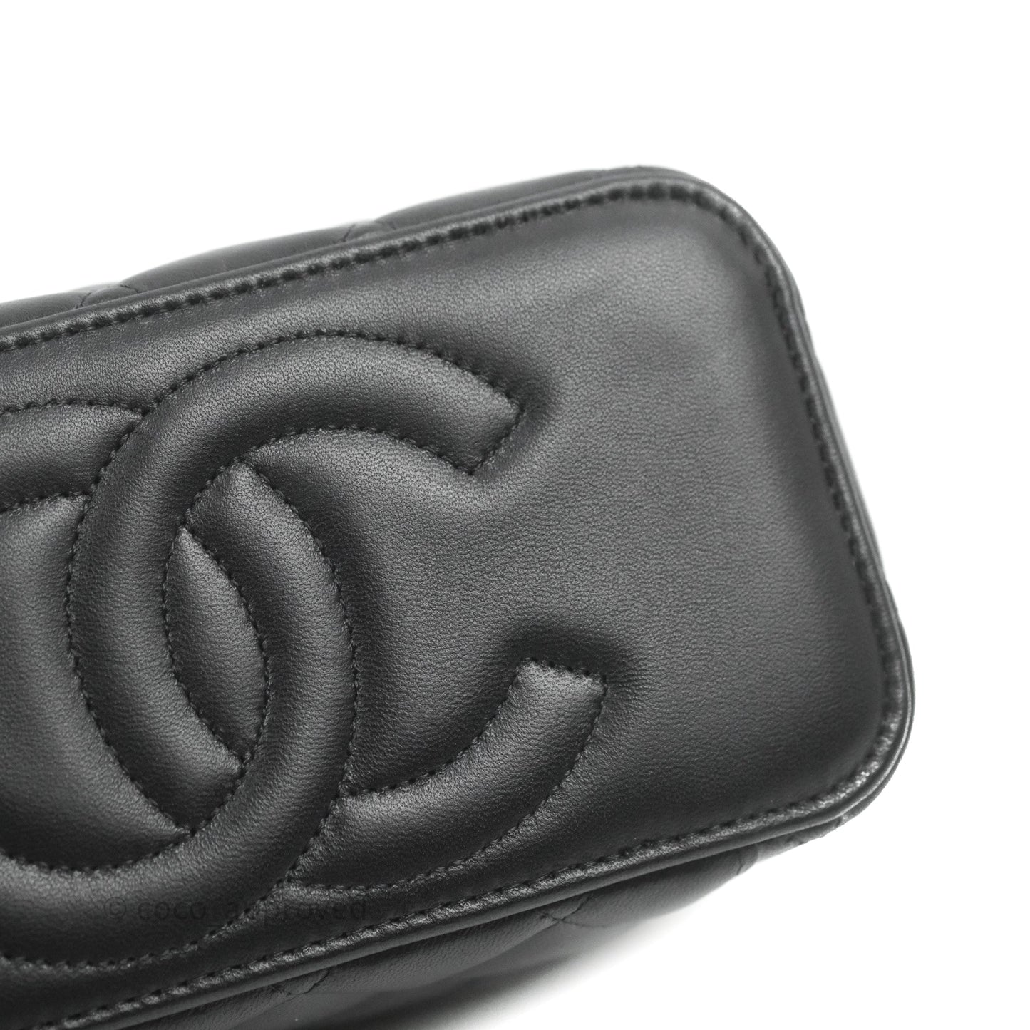 Chanel Vanity with Chain Black Lambskin Gold Hardware 23C