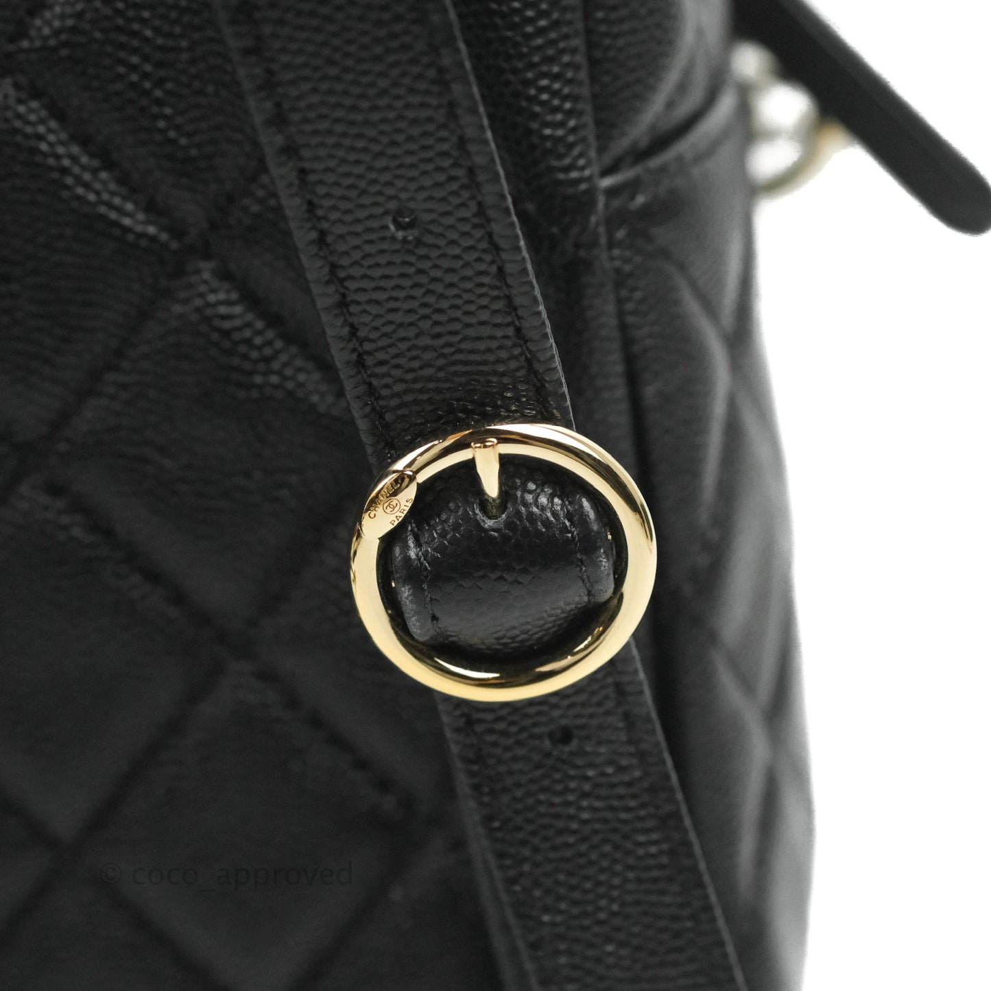 Chanel Quilted Large CC Day Backpack Black Caviar Gold Hardware