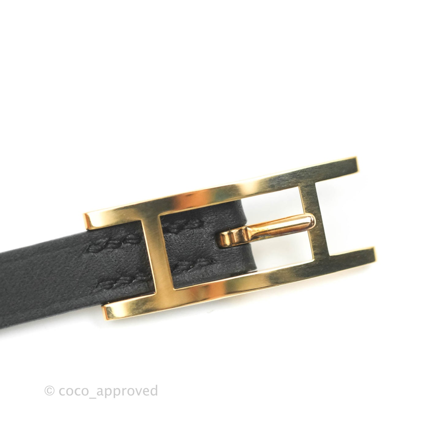 Hermès Veau Behapi Single Tour Bracelet Black Fauve