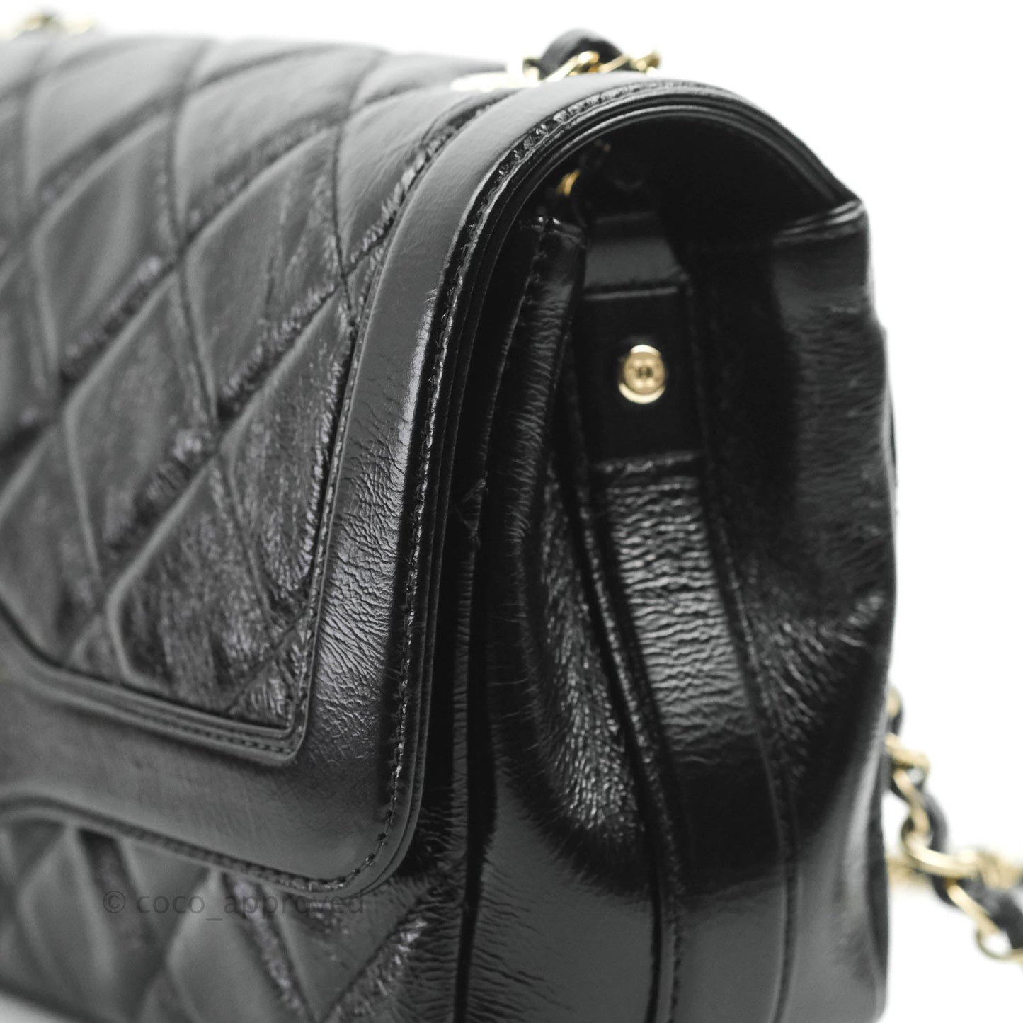 Chanel CC Flap Bag Quilted Shiny Aged Calfskin Gold Hardware