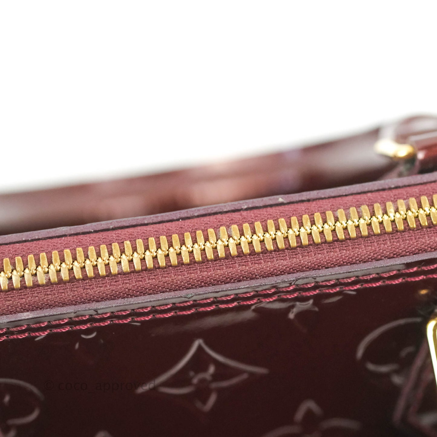 Louis Vuitton Alma PM Burgundy Patent Gold Hardware
