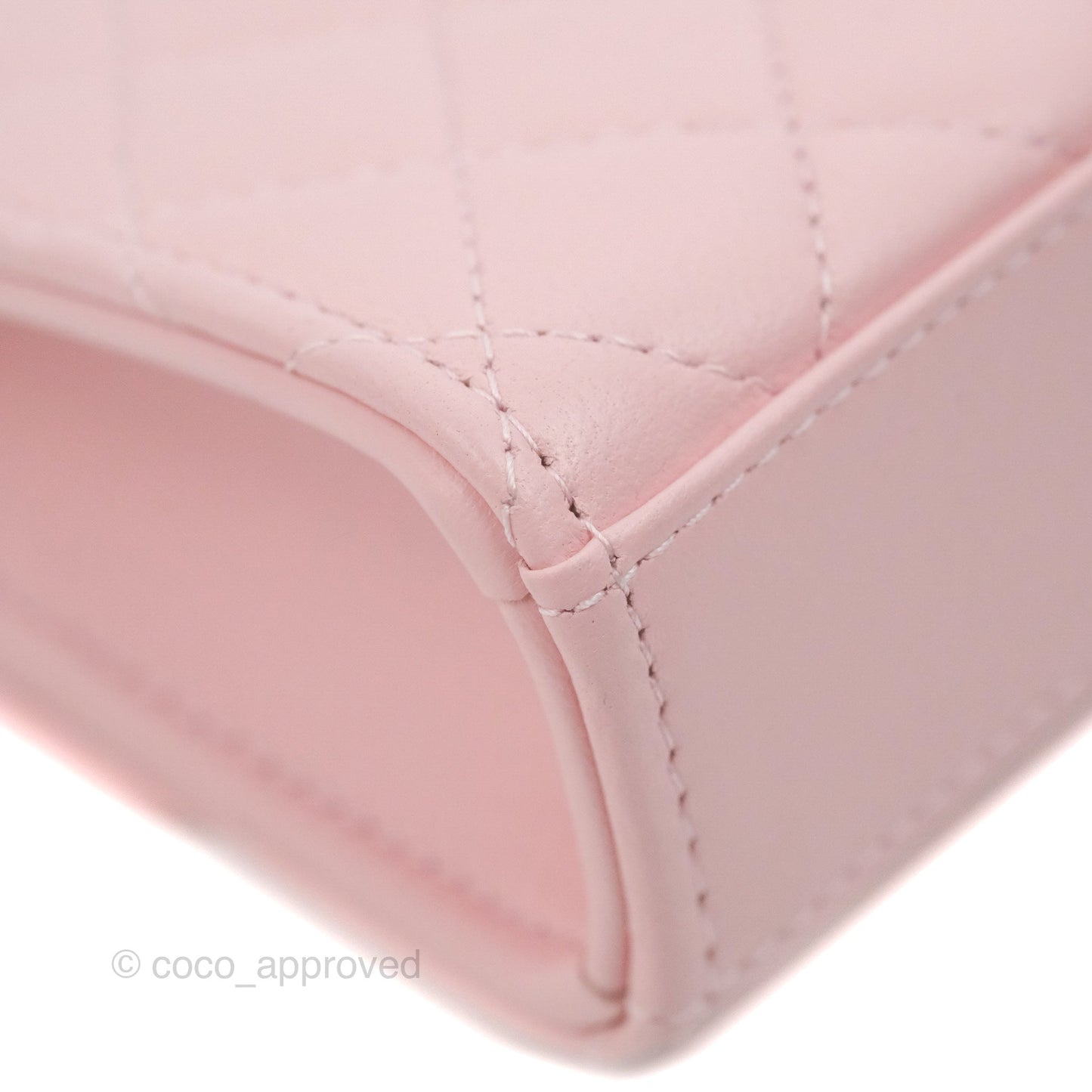 Chanel Enamel Top Handle Clutch with Chain Pink Lambskin Aged Gold Hardware
