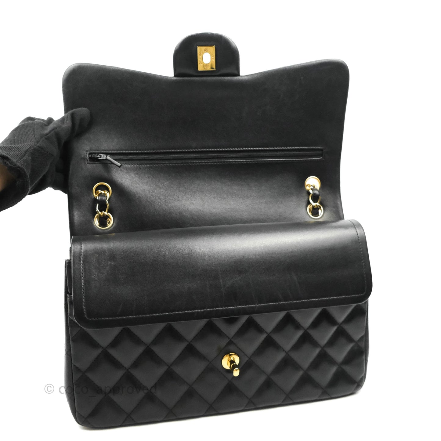 Chanel Jumbo Double Flap Black Lambskin Gold Hardware