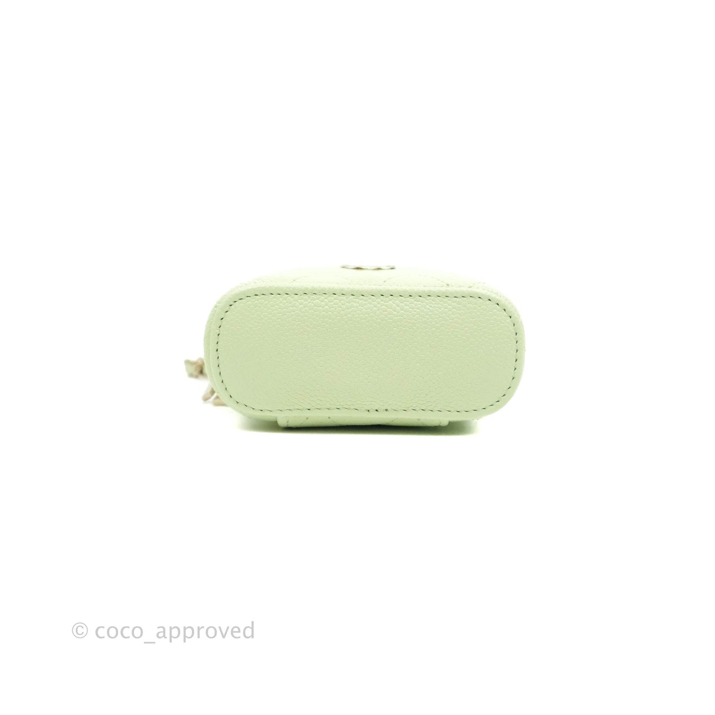 Chanel Quilted Small Handle With Care Vanity Case With Chain Green Caviar Gold Hardware