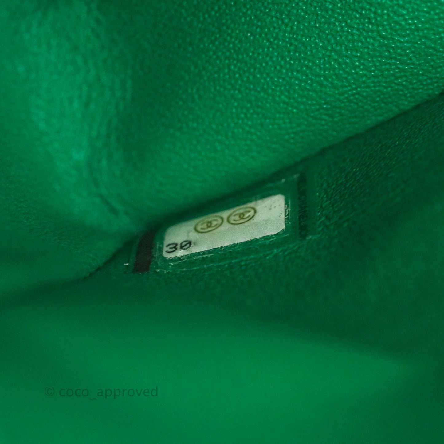 Chanel Small Classic Quilted Flap Green Caviar Silver Hardware 20B
