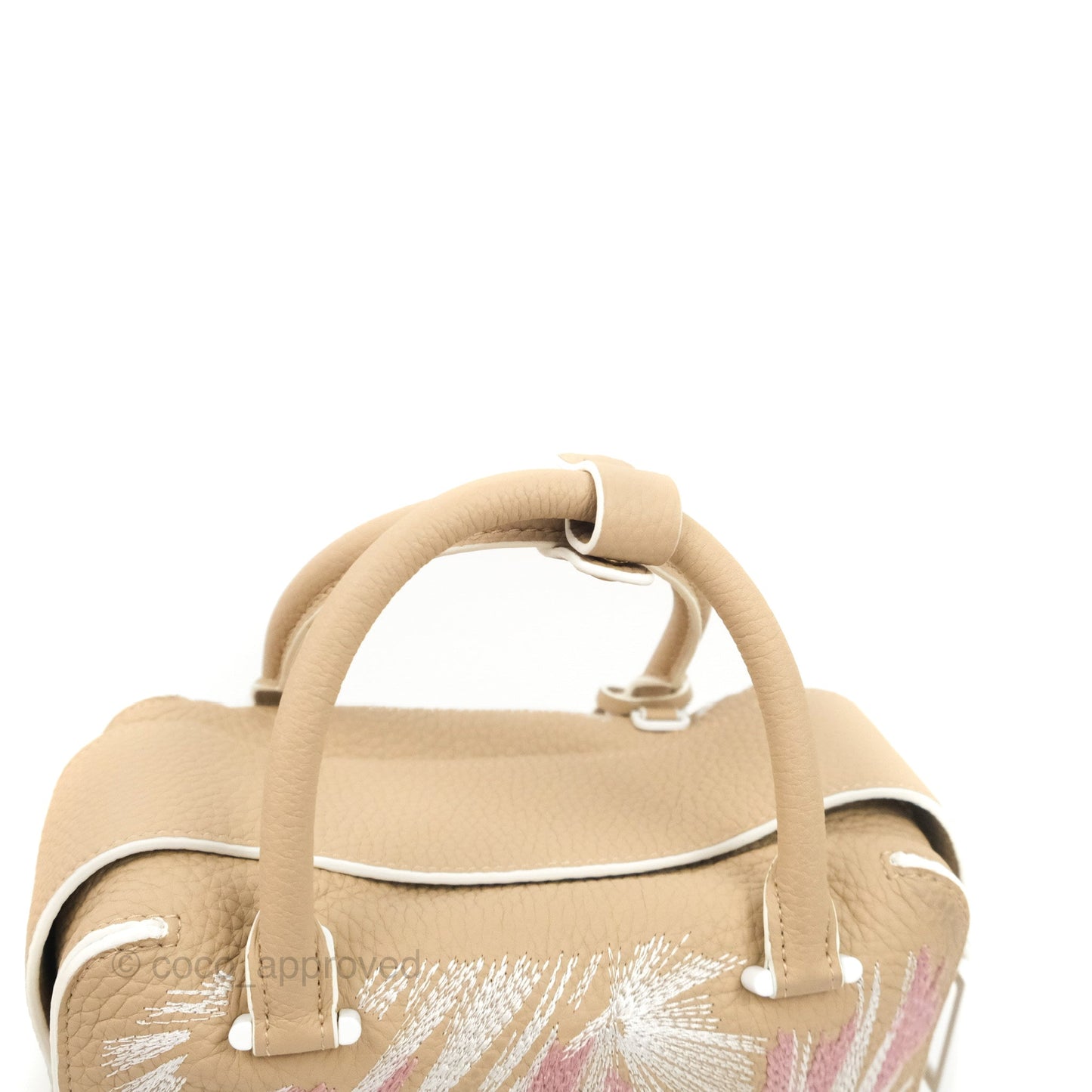 Delvaux Cool Box Mini Taurillon Soft Grained Calfskin Sand Broderies