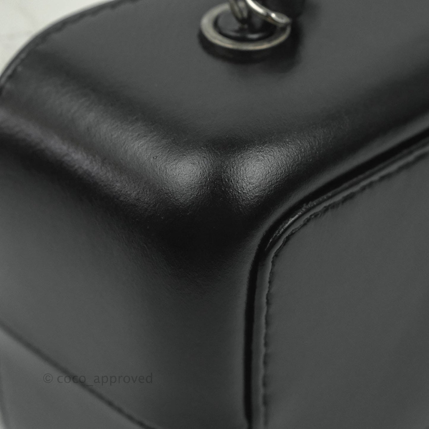 Chanel Small Gabrielle Backpack White Black Aged Calfskin