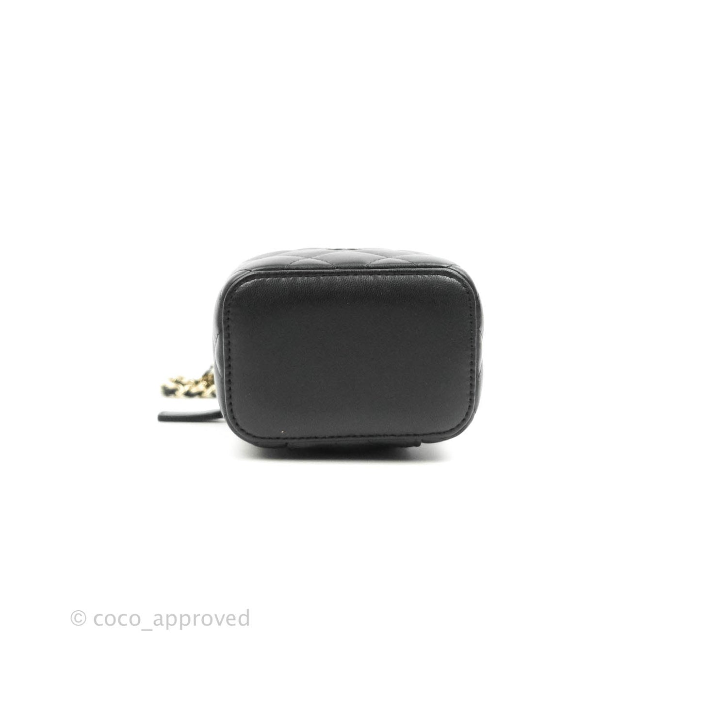 Chanel Mini Vanity With Chain Black Lambskin Gold Hardware