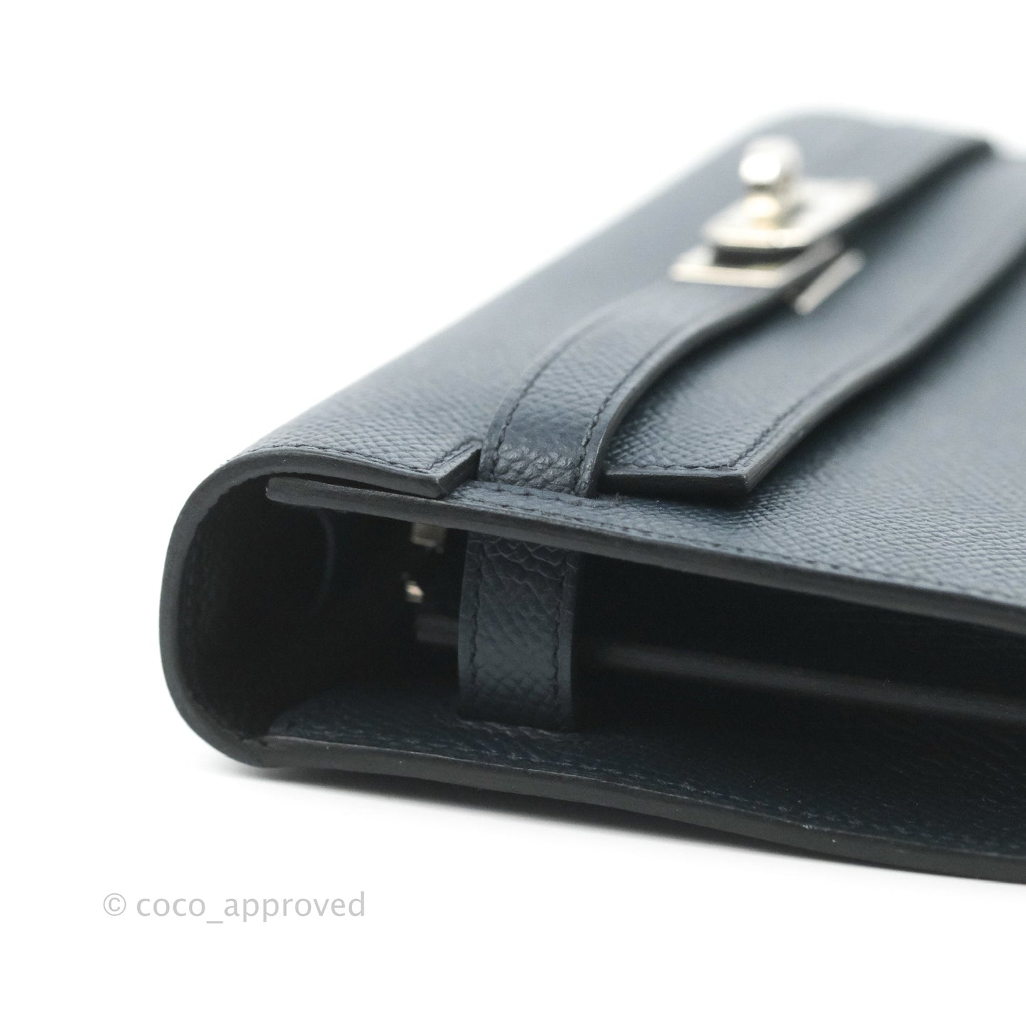 Hermès Epsom Kelly To Go Wallet Midnight Blue Palladium Hardware