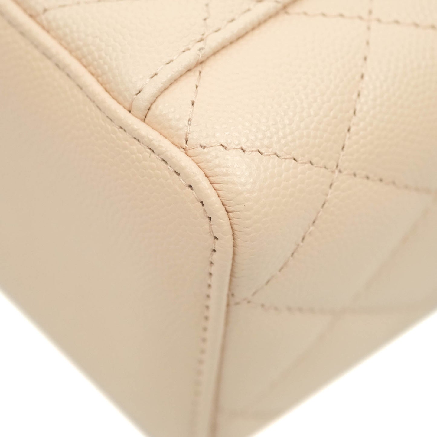 Chanel Vanity with Classic Chain Light Beige Caviar Gold Hardware 22C