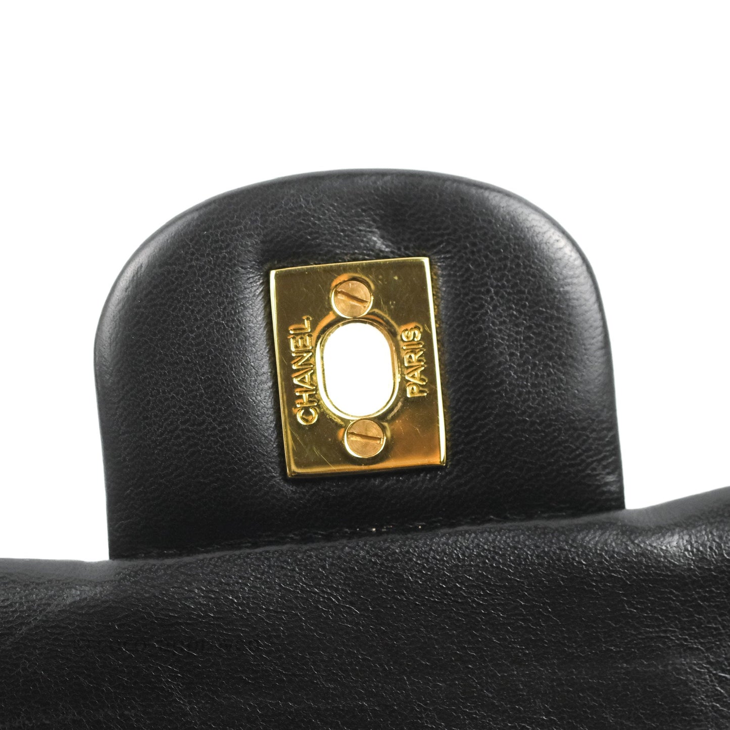 Chanel Vintage Classic Small S/M Flap Black Lambskin 24K Gold Hardware