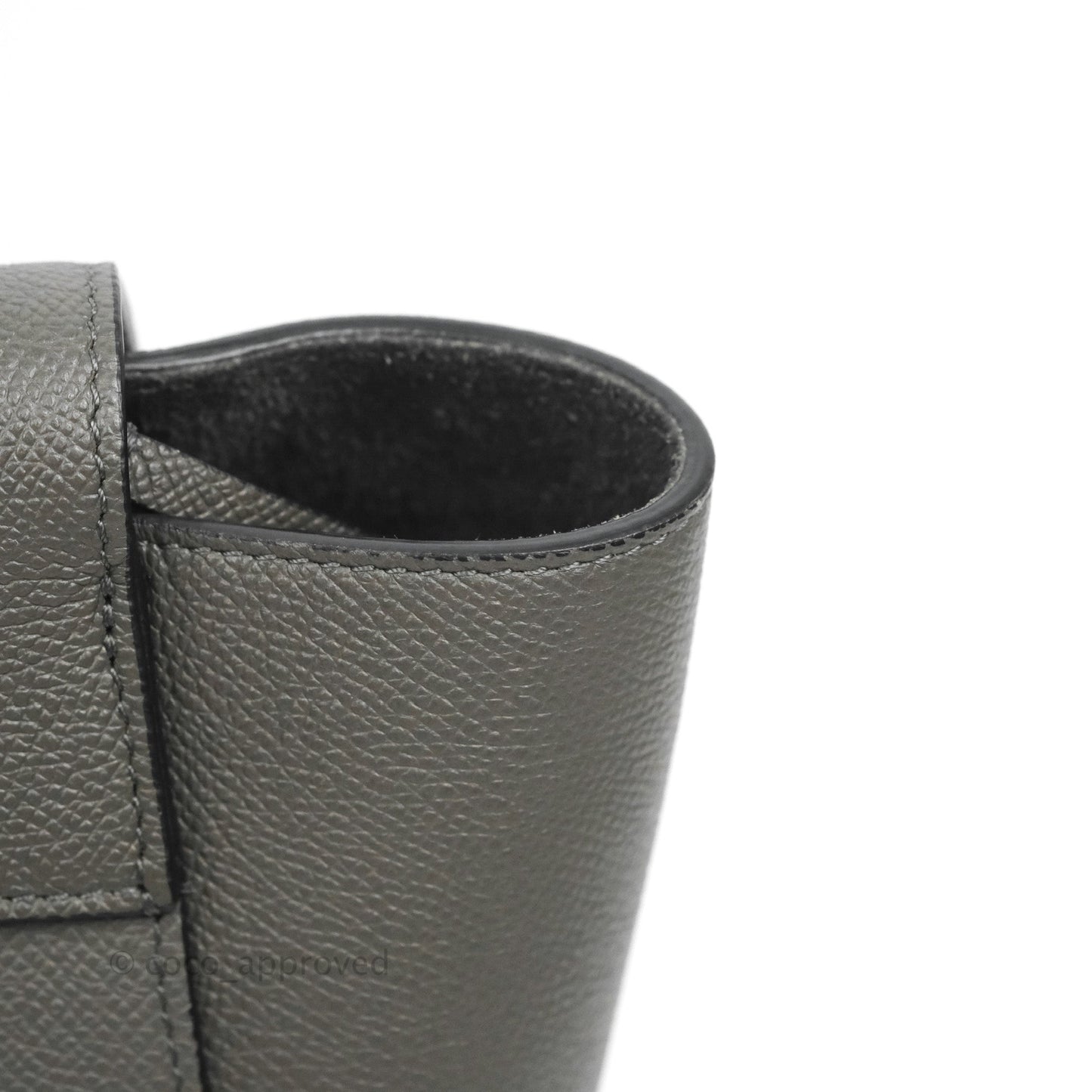 Celine Micro Belt Bag Grey Grained Calfskin Gold Hardware
