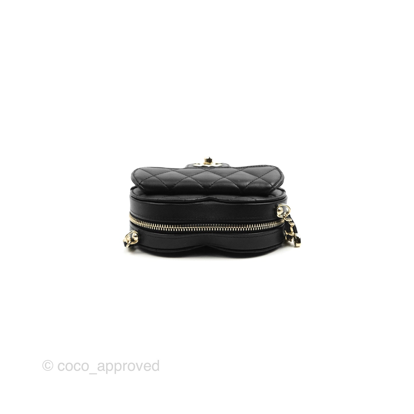 Chanel Small Heart Bag Black Lambskin Gold Hardware 22S