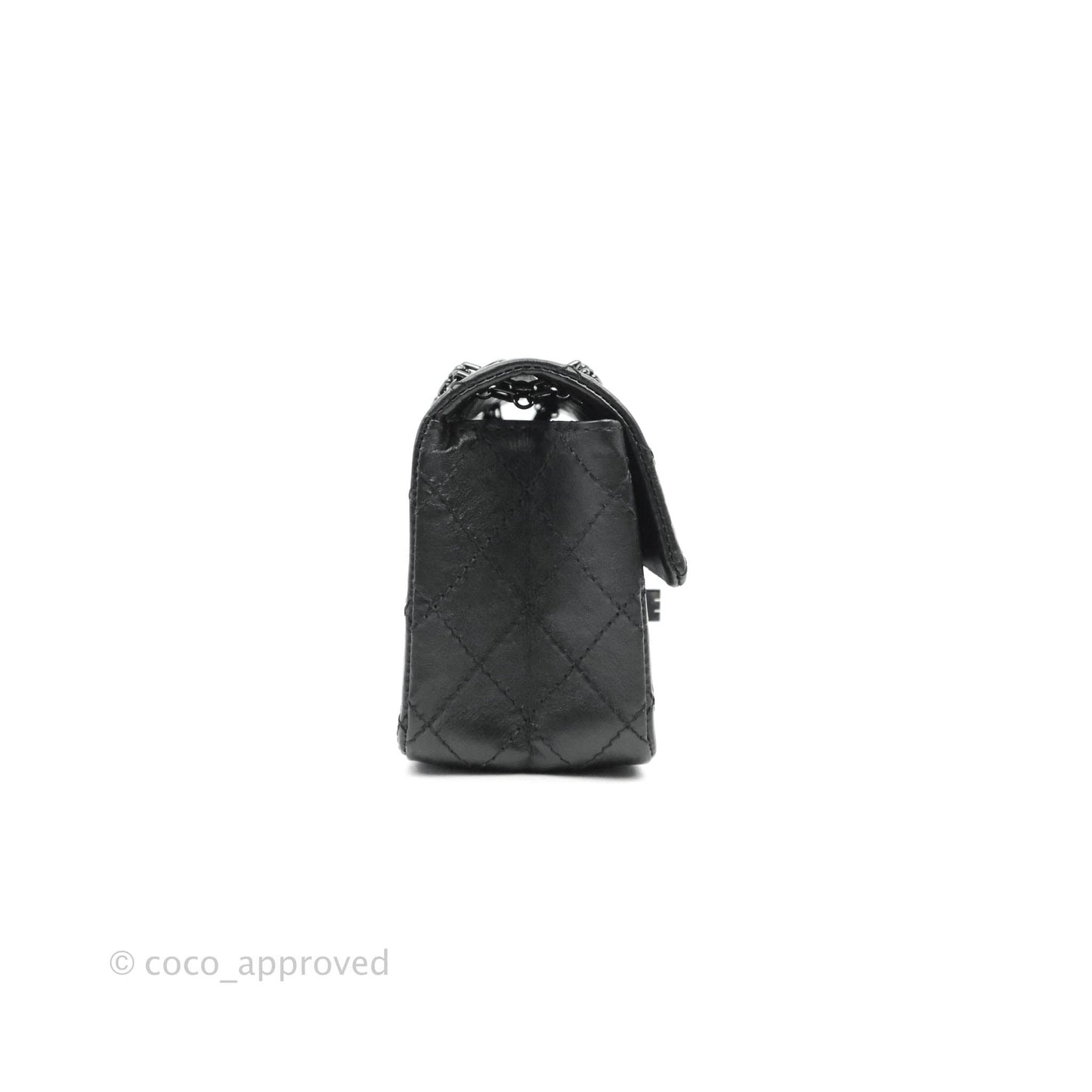 Chanel Mini Reissue 224 So Black Quilted Aged Calfskin Black Hardware