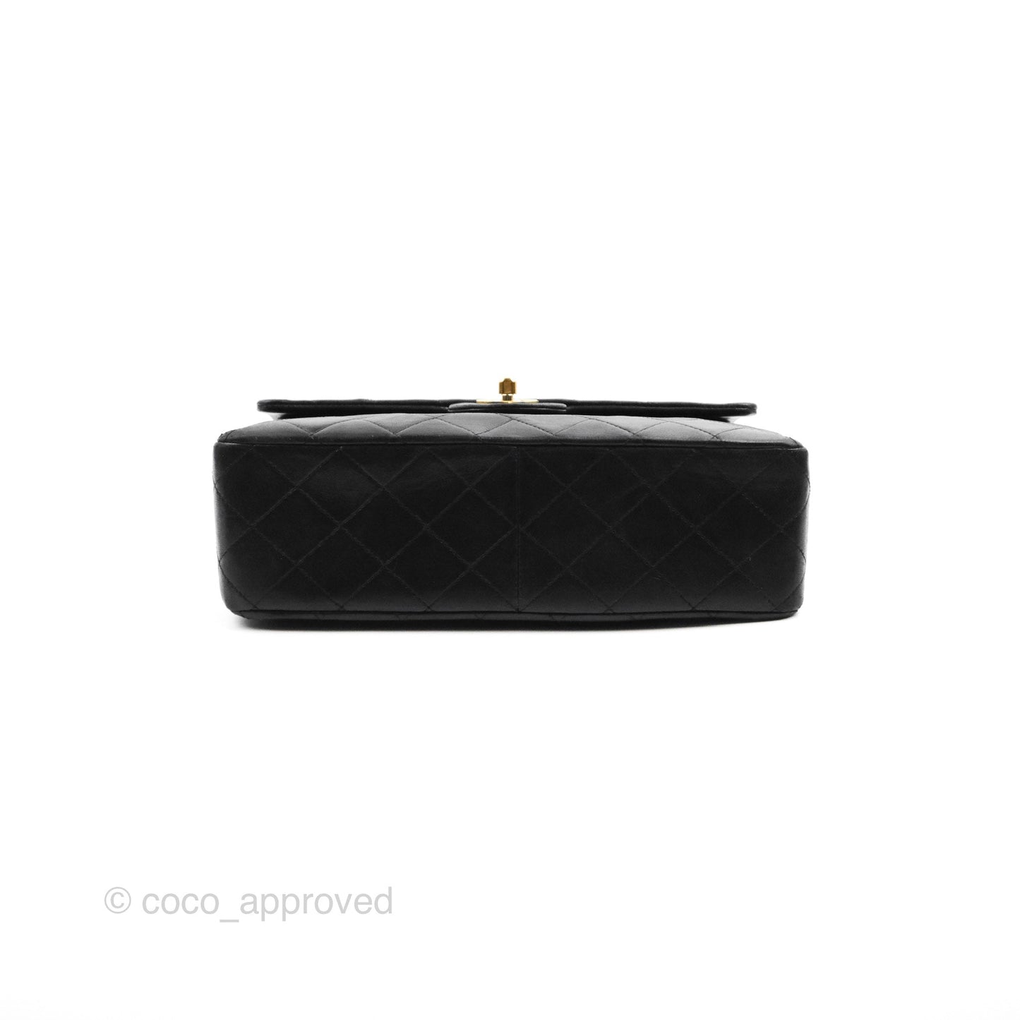 Chanel Vintage Square Flap Bag Black Lambskin 24K Gold Hardware