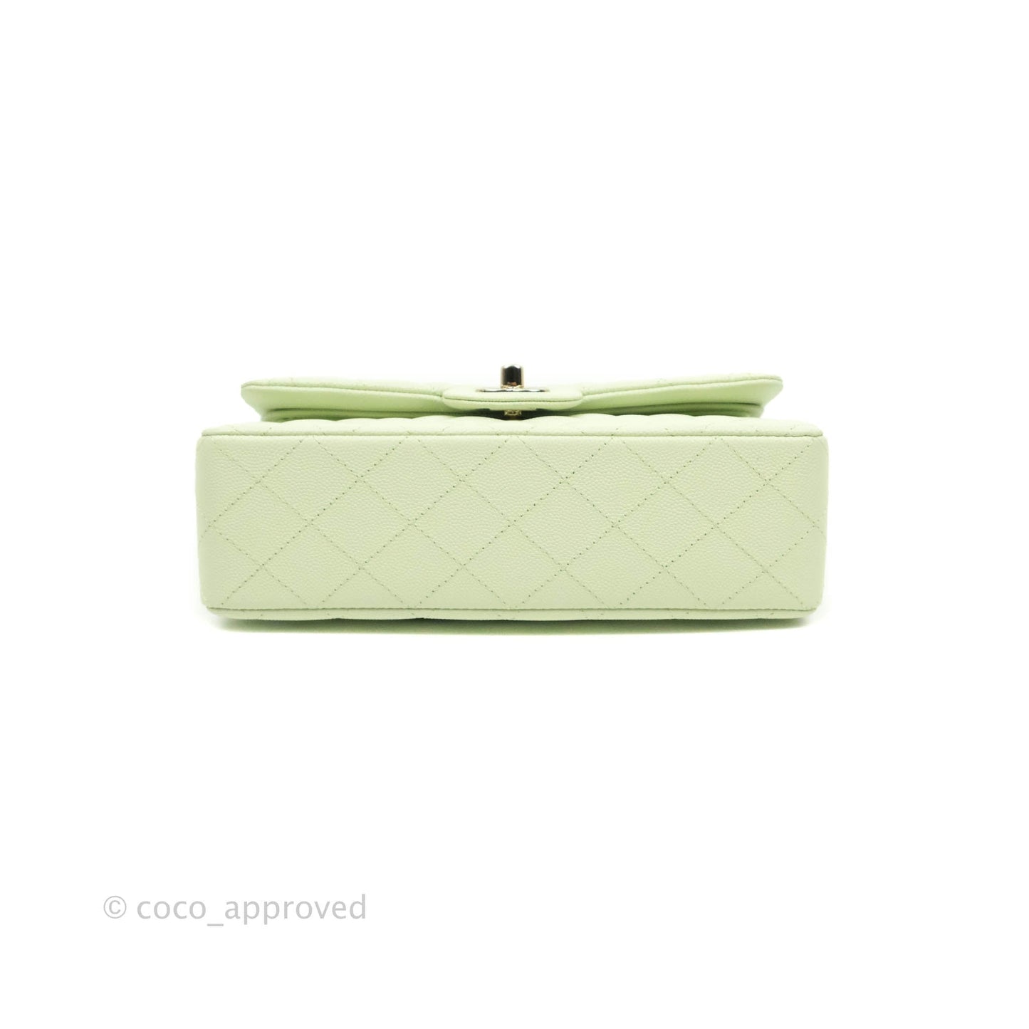 Chanel Small Quilted Classic Flap Mint Green Caviar Gold Hardware 22C