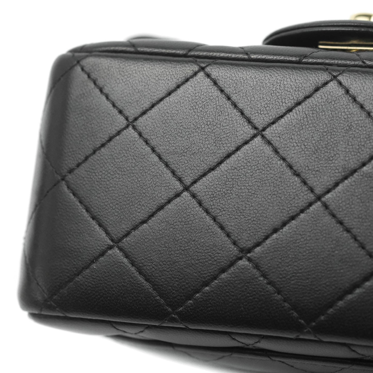 Chanel Mini Square Black Lambskin Gold Hardware