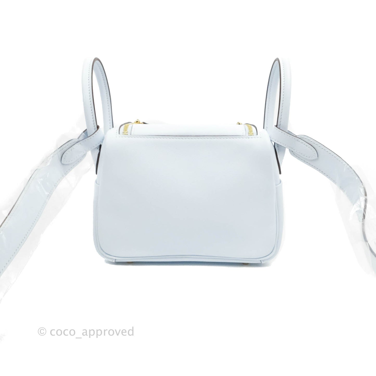 Hermès Mini Lindy 20 Blue Pale Swift Gold Hardware