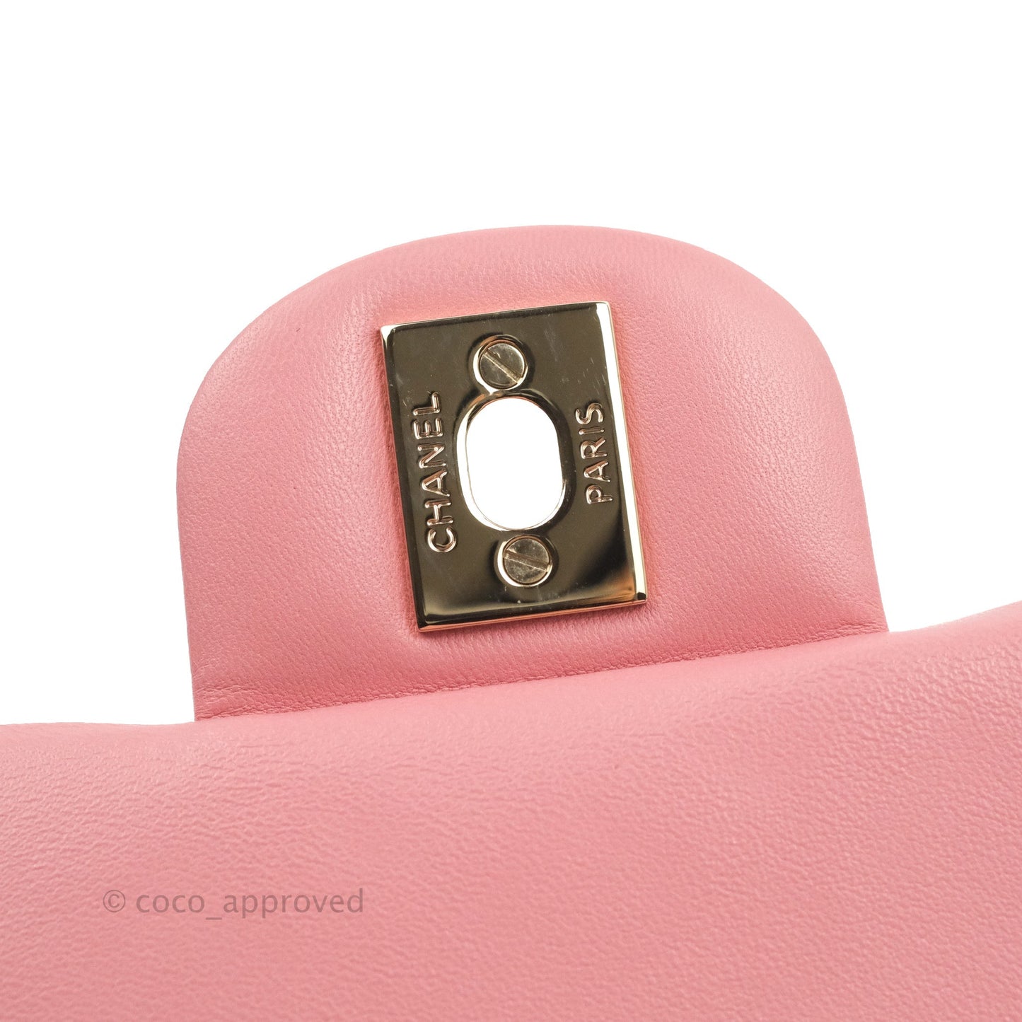 Chanel Quilted Mini Rectangular Flap Pink Lambskin Gold Hardware
