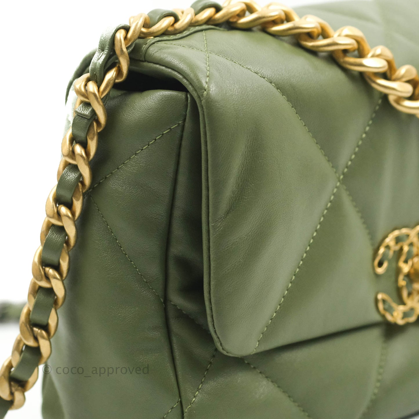 Chanel 19 Small Olive Green Mixed Hardware