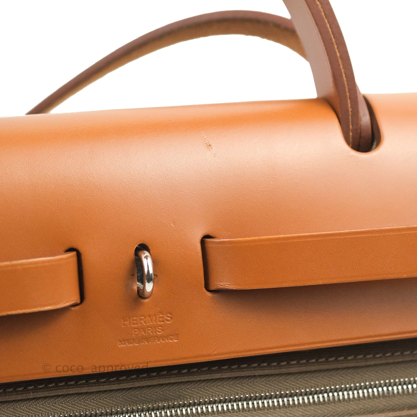 Hermès Herbag Zip 31 Etoupe/Fauve Canvas Palladium Hardware