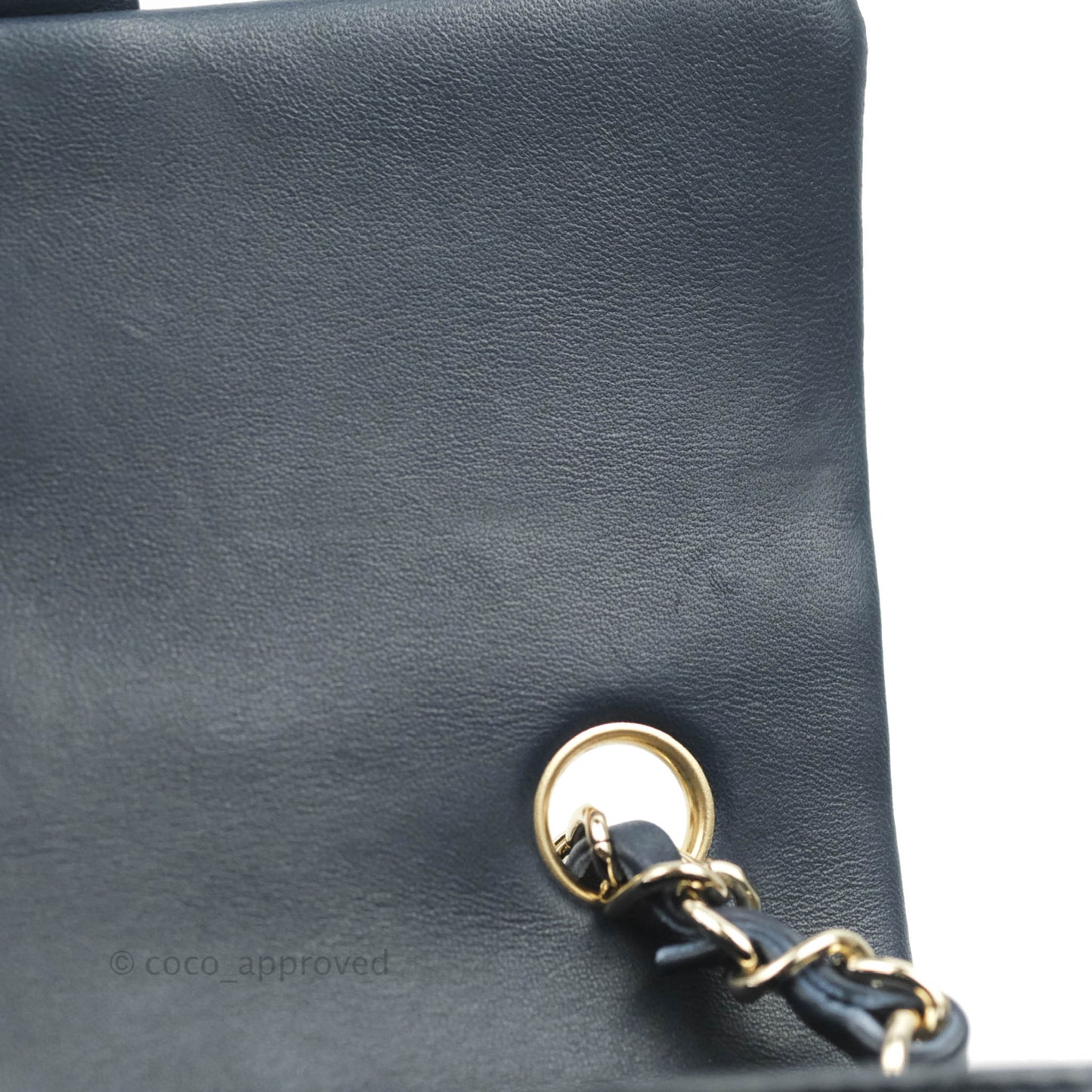 Chanel Quilted Mini Rectangular Flap Navy Lambskin Gold Hardware