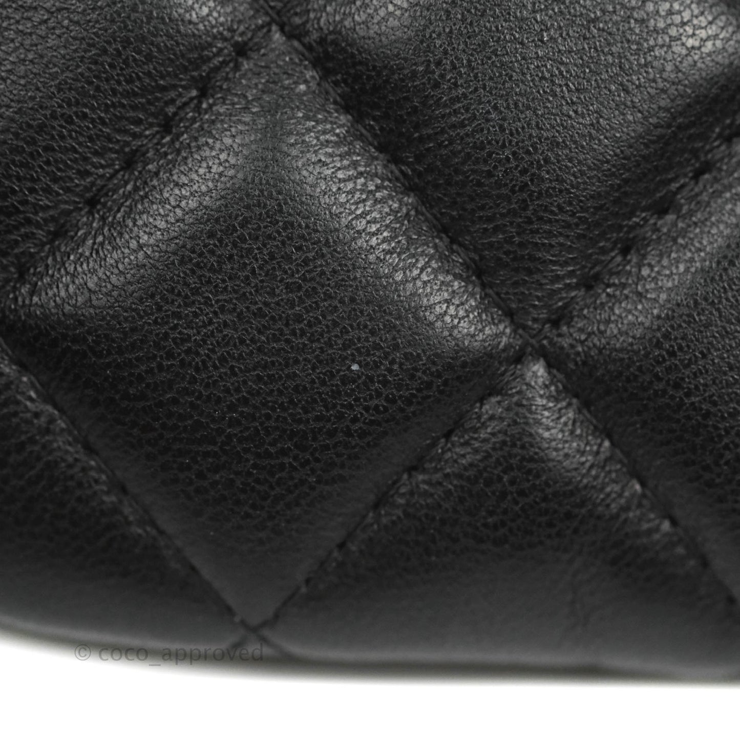 Chanel Quilted Mini O Case Black Lambskin Silver Hardware