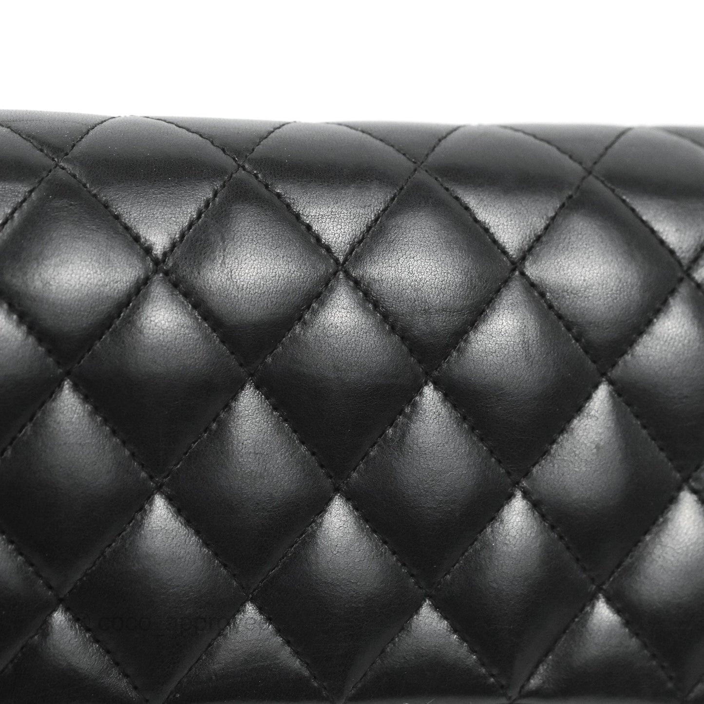 Chanel Classic M/L Medium Flap Quilted Black Lambskin Gold Hardware
