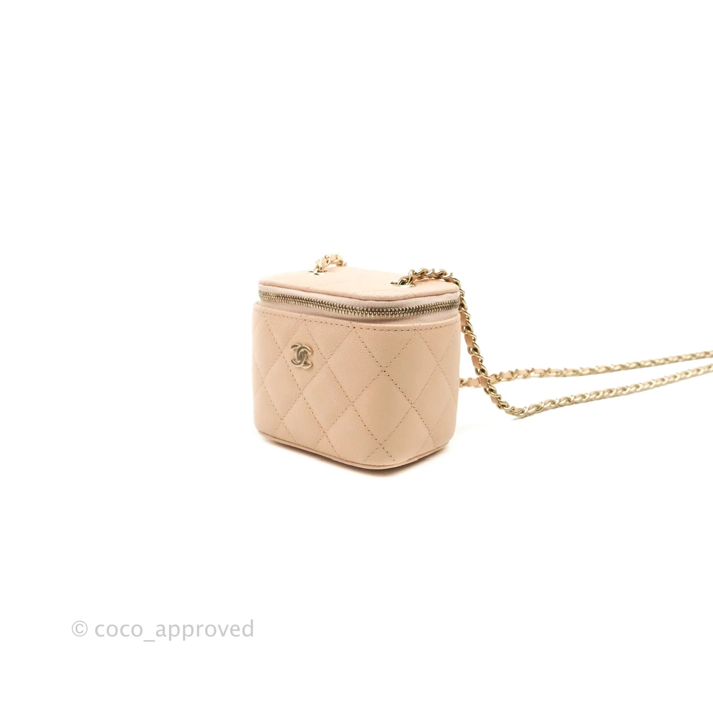 Chanel Mini Vanity With Chain Rose Clair Pink Caviar Gold Hardware