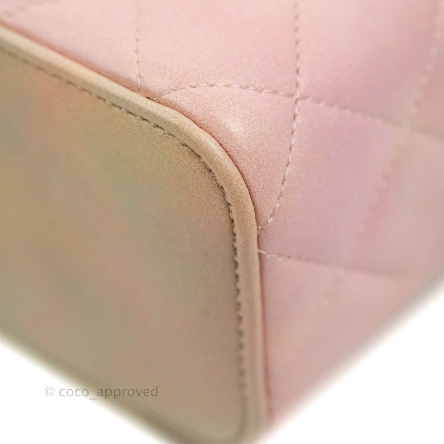 Chanel Mini Top Handle Vanity With Chain Rainbow Lambskin Aged Gold Hardware