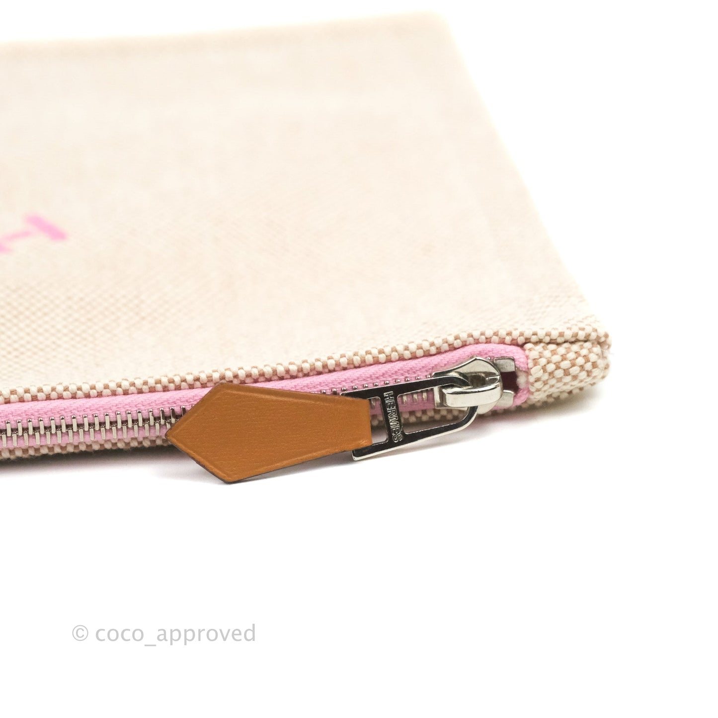 Hermès Small Bain New Yachting Pouch Cotton Pink
