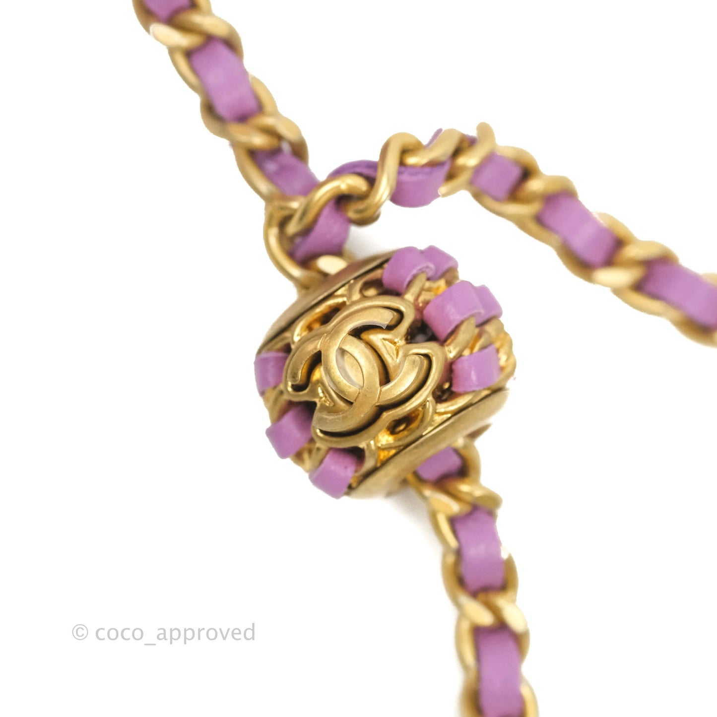 Chanel Classic Mini Pearl Crush Vanity With Chain Purple Lambskin Aged Gold Hardware