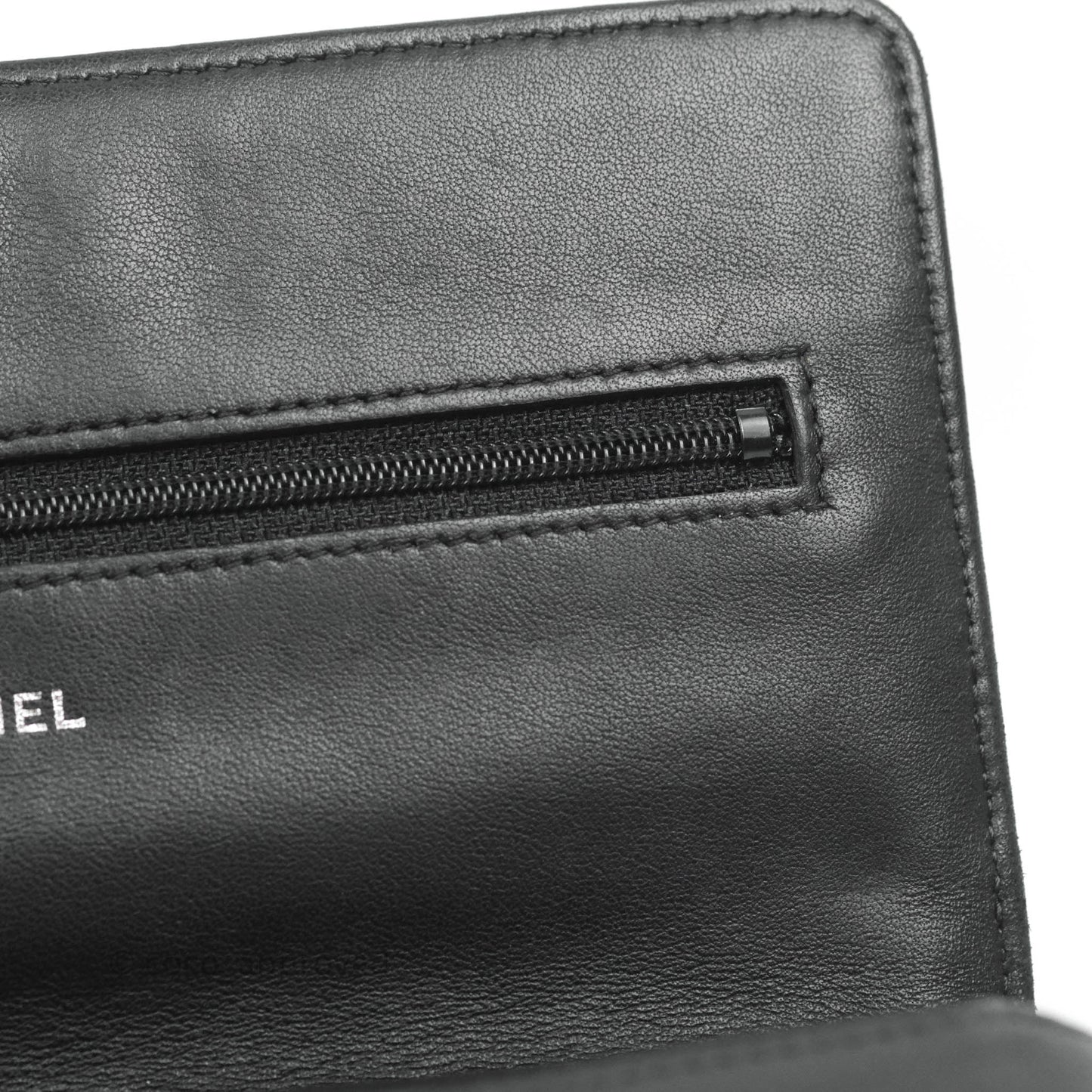 Chanel Classic Wallet On Chain Black Lambskin Silver Hardware