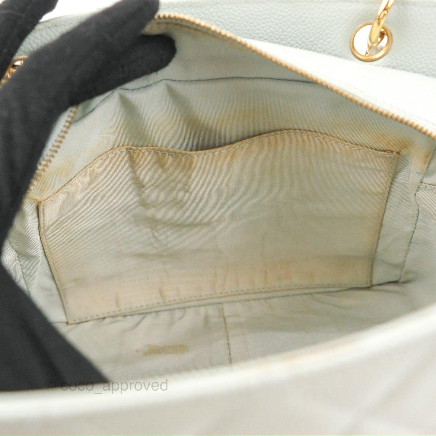 Chanel PTT Petite Timeless Shopping Tote Bag Light Tiffany Blue Caviar Gold Hardware