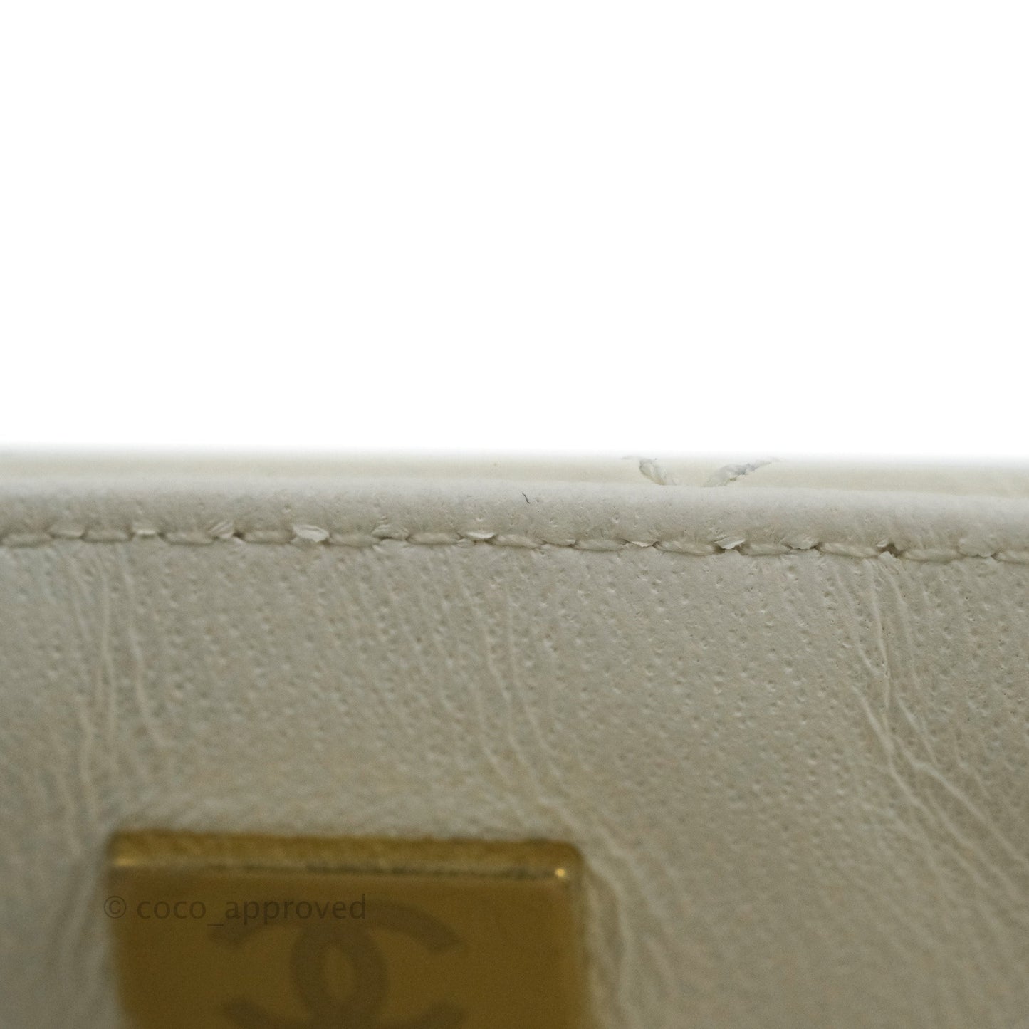 Chanel Mini Reissue 224 White Aged Calfskin Aged Gold Hardware