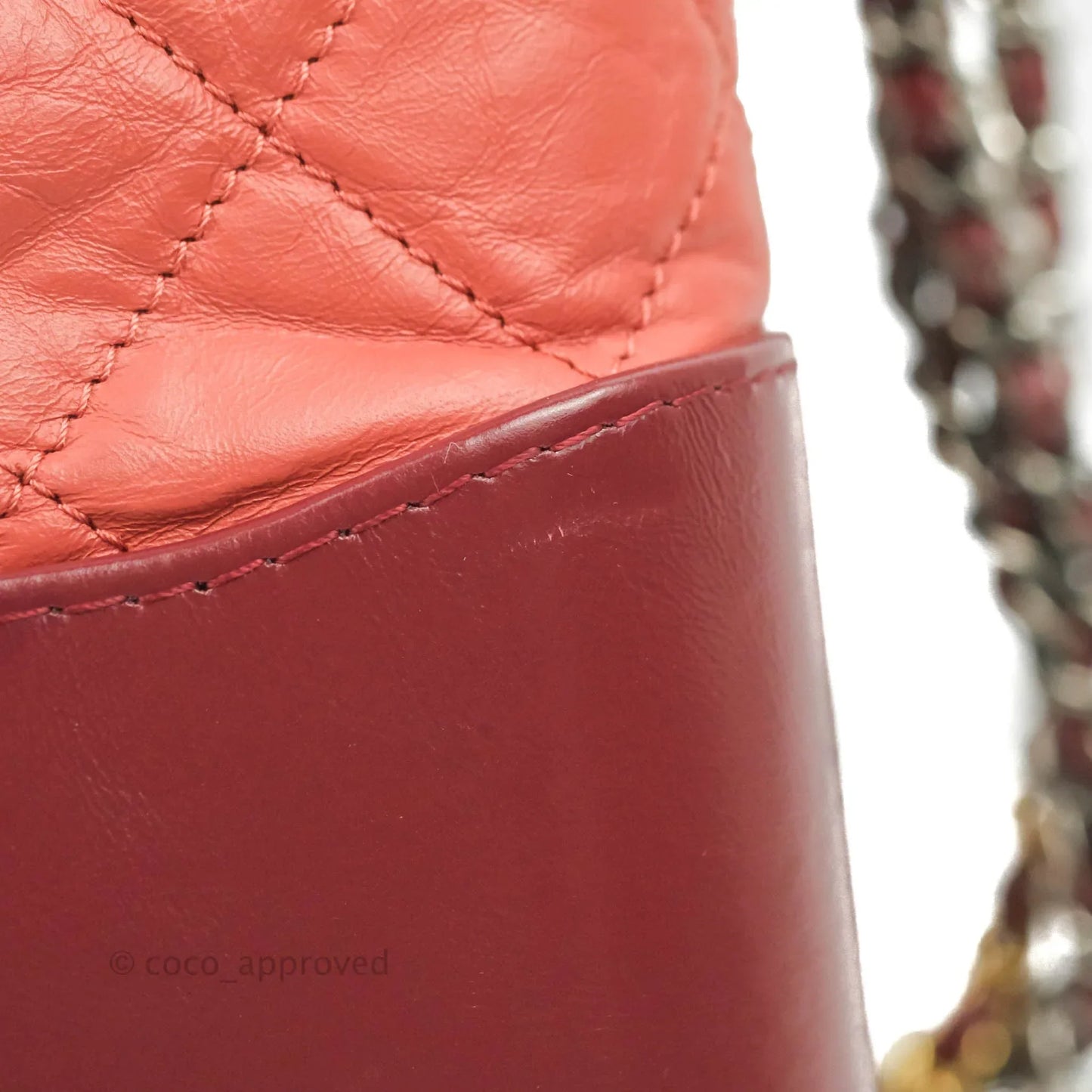 Chanel Large Gabrielle Hobo Red Aged Calfskin Mixed Hardware