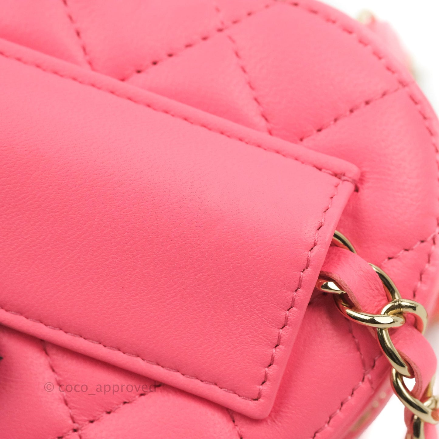 Chanel Mini Heart Belt Bag Pink Lambskin Gold Hardware 22S