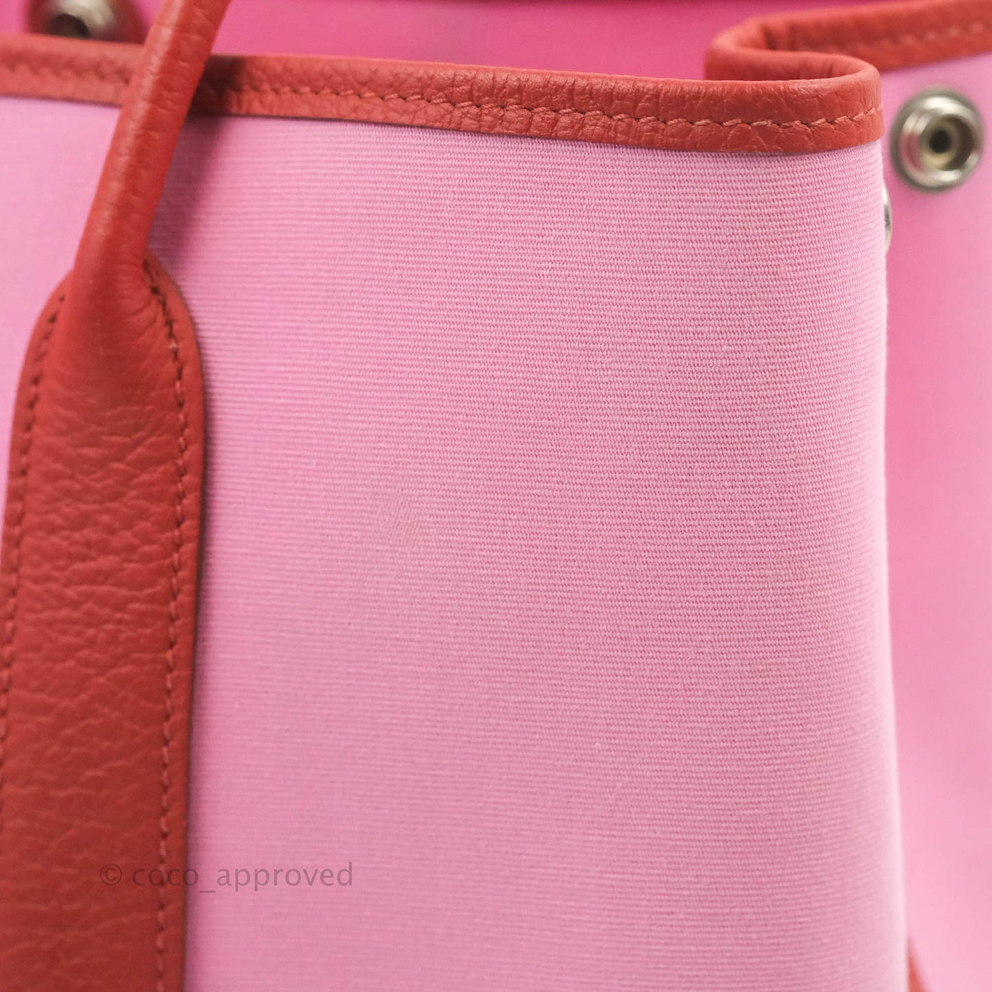 Hermès Garden Party 30 Pink / Red Duchesse Canvas