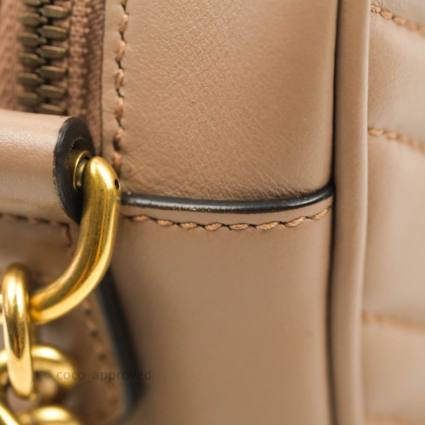 Gucci Small Matelasse GG Marmont Camera Bag Dusty Pink Calfskin Gold Hardware