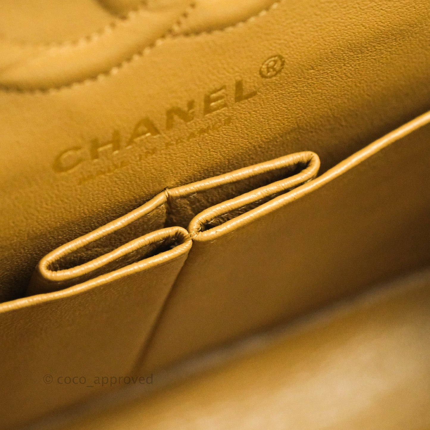Chanel S/M Small Classic Quilted Flap Dark Beige Caviar 24K Gold Hardware