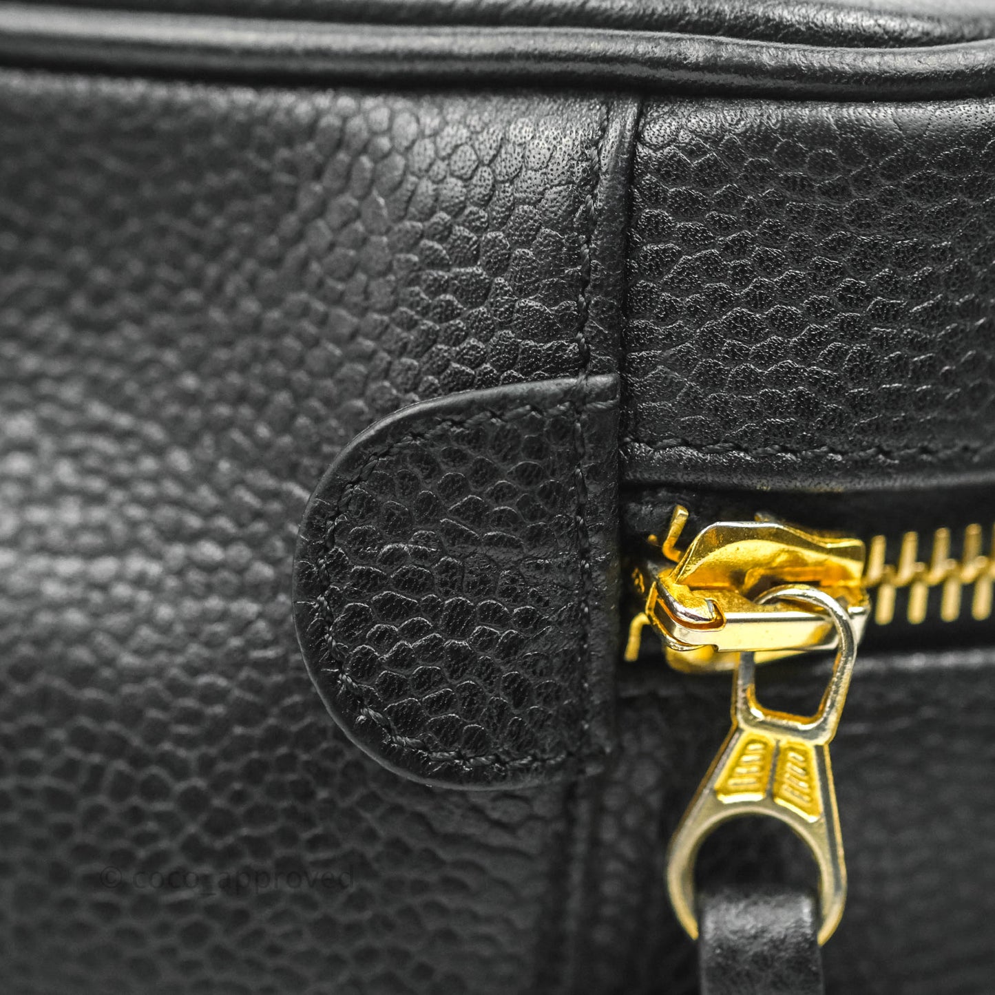 Chanel Vintage Vanity Case Black Caviar Gold Hardware