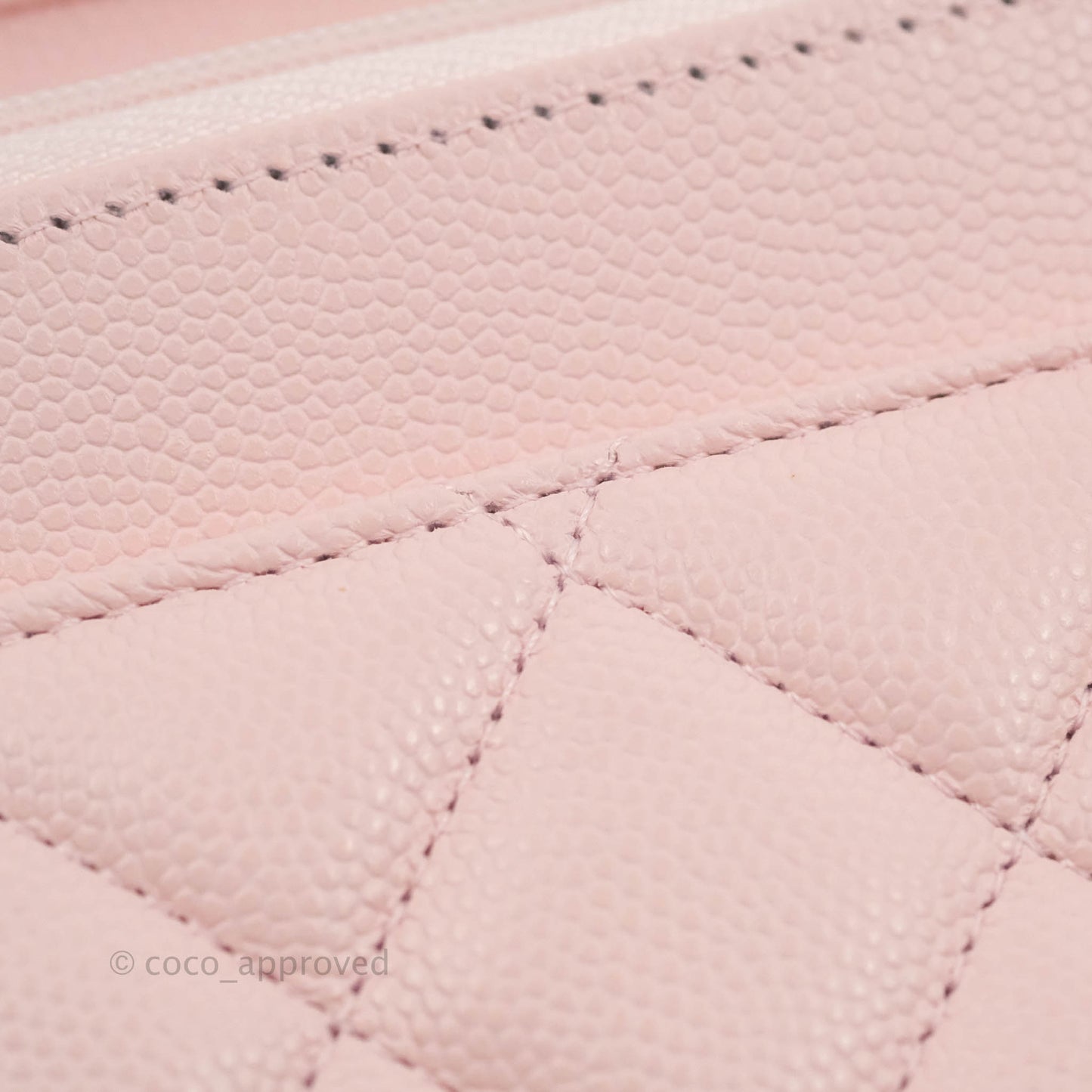 Chanel Quilted Classic Wallet on Chain WOC Light Pink Caviar Gold Hardware 22S