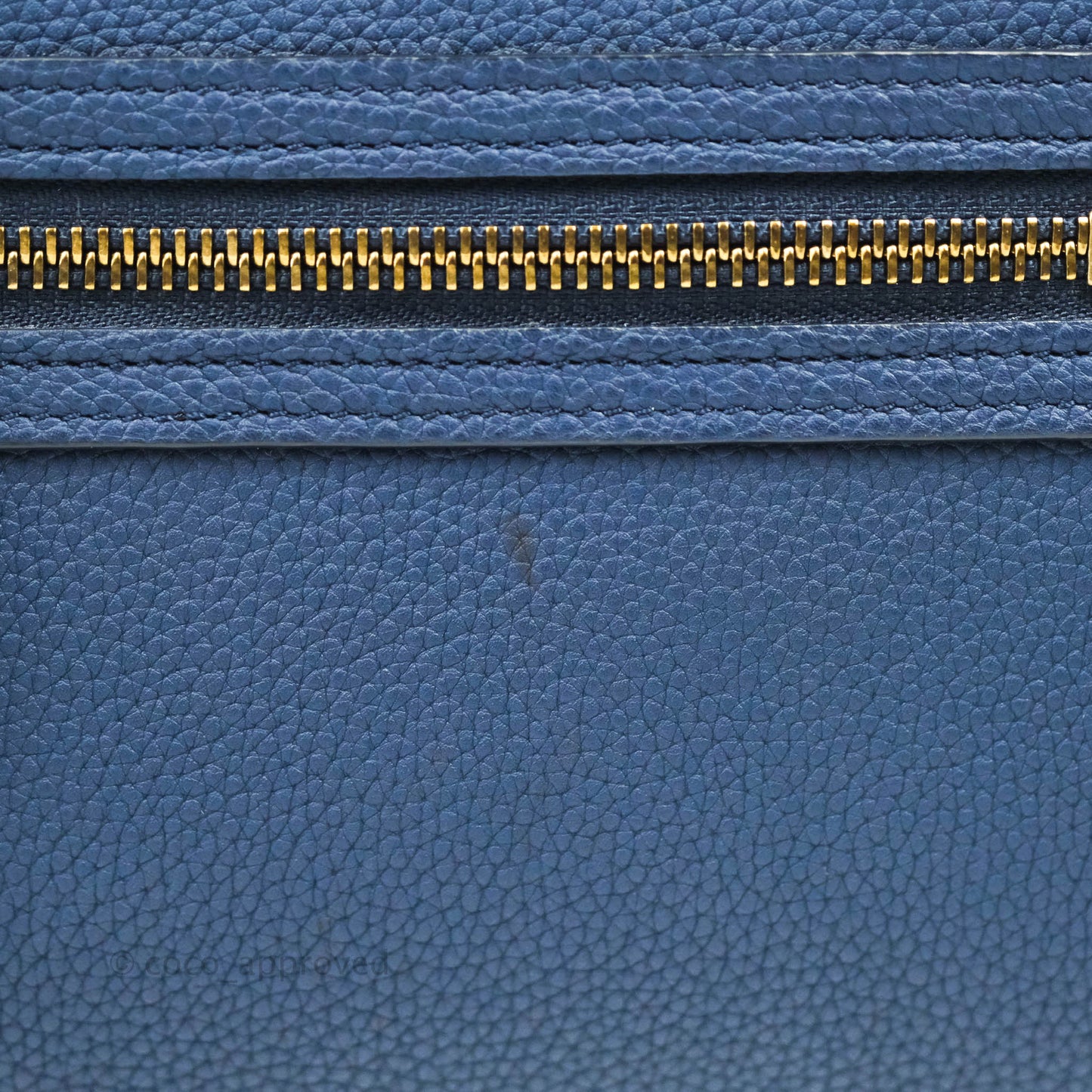 Celine Micro Luggage Handbag Navy Grained Calfskin Gold Hardware
