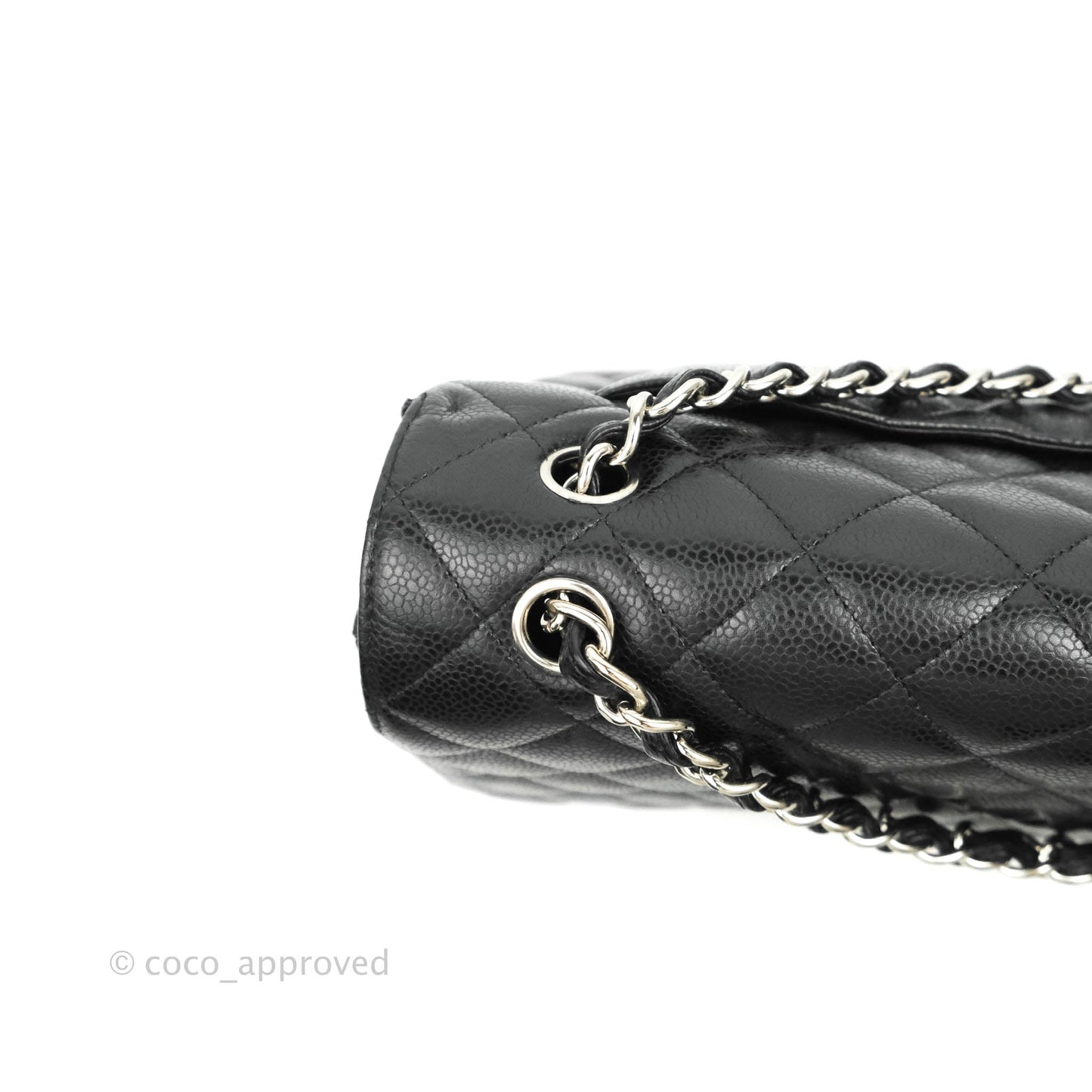 Chanel Quilted Maxi Single Flap Black Caviar Silver Hardware